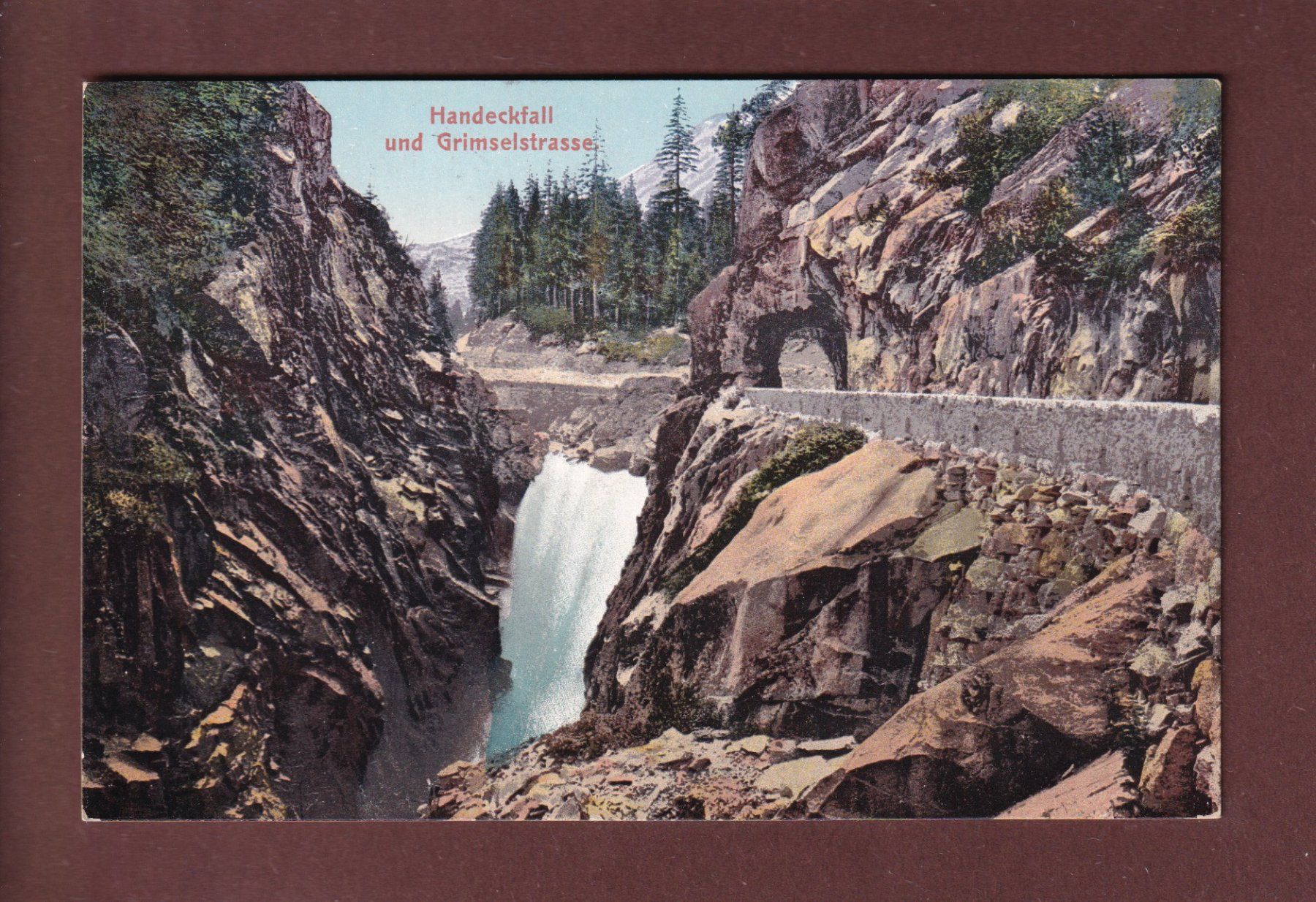 Cartoline postali: Grimselstrasse - HANDECKFALL - 1909 – Usato da Pully venduto da nicecards