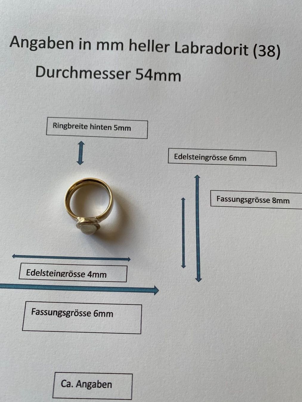 Ringe: Ring Silber/Labradorit, Duchm. 54mm (38) – Neu (gemäss Beschreibung) aus Muri b. Bern von Silberqualle 3