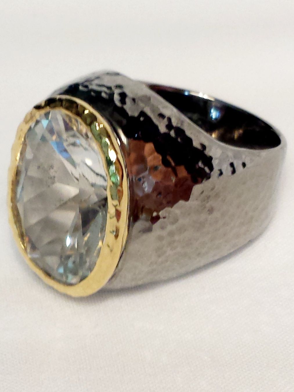 Anelli: Ring Silber mit grossem weissen Topas Stein neu – Nuovo (secondo la descrizione) da Zürich venduto da Bieter04 9