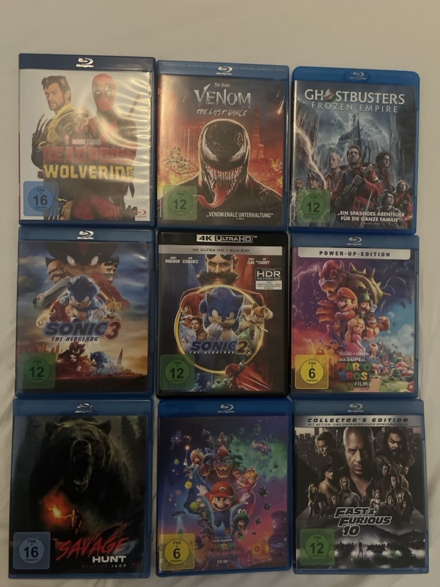 Tutti i DVDs: Blu-ray Filme Set: Wolverine, Venom, Ghostbusters, Sonic 2 & – Usato da Glattbrugg venduto da Halil39