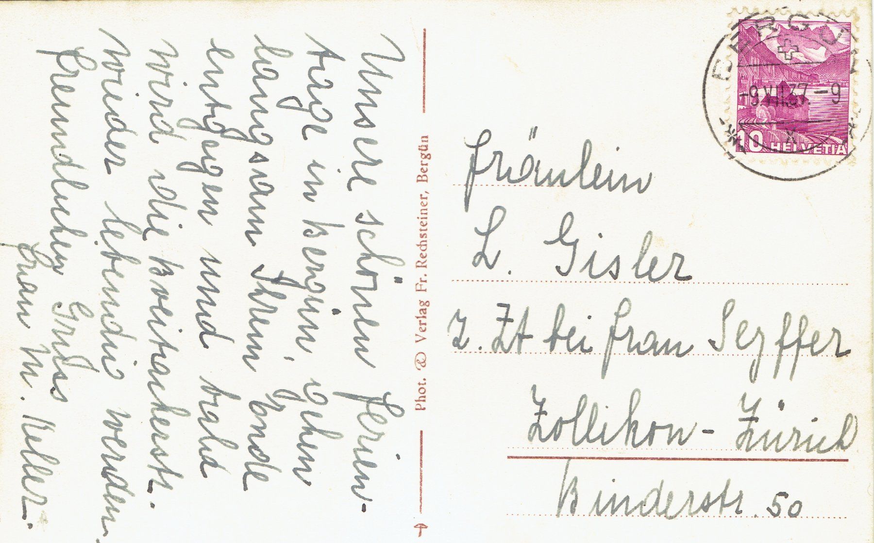 Cartoline postali: Piz Kesch GR, um 1935 – Usato da Otelfingen venduto da Schmitte9 1