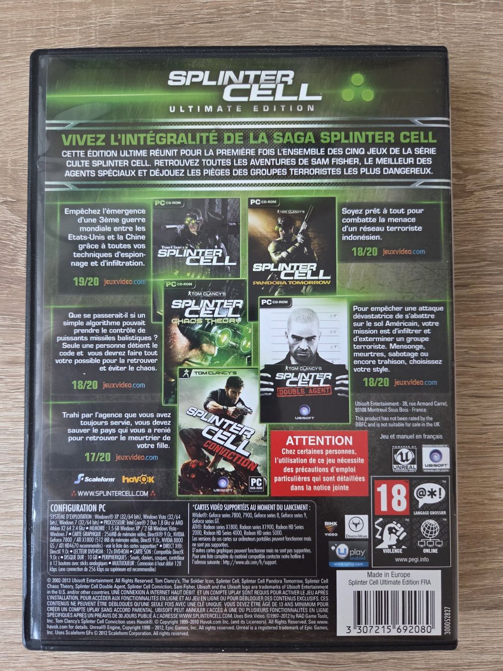 Giochi: Splinter Cell Ultimate Edition (4 Games) (French) - PC – Usato da Carouge GE venduto da Franllo 1