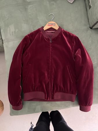 Burgundy Velvet Bomber, S