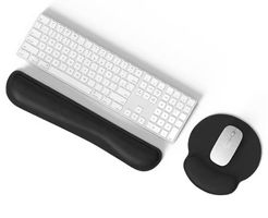 Tapis de Souris Ergonomique + Repose Poignet Clavier  Noir