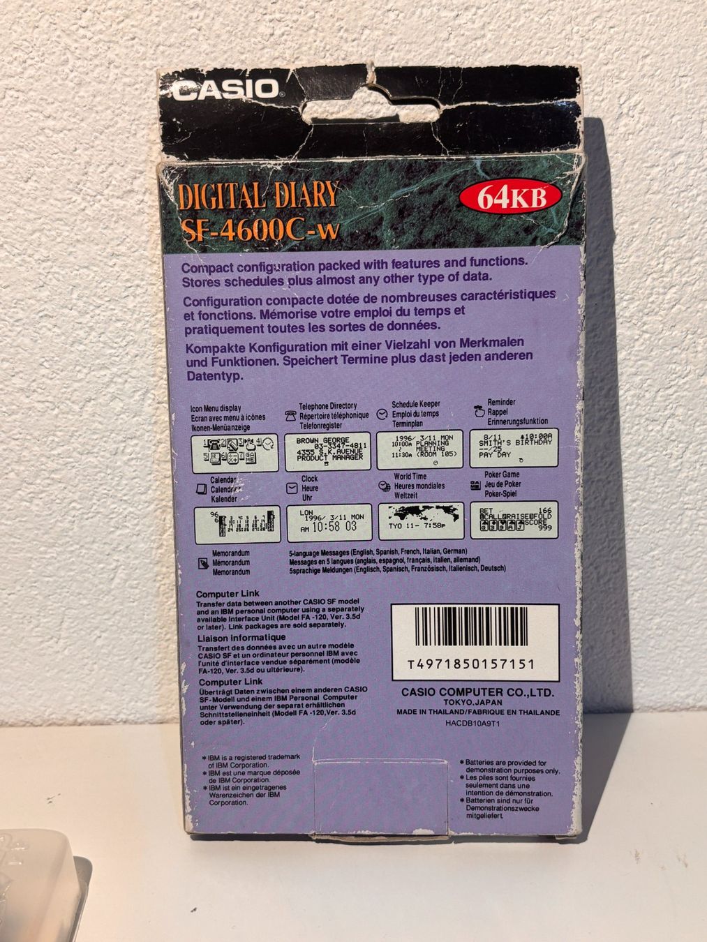 Casio Palmari: Casio Digital Diary SF-4600 64 KB – Usato da Binningen venduto da samorga21 4