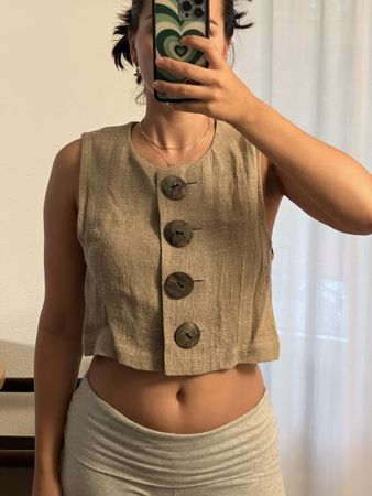 Sommerliche Leinenweste Mothway Couture Gr. 36