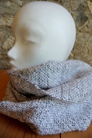 handgewebter Unisex Schal *pepper & salt* 240 cm *neu