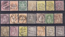 HELVETIA ASSISE, lot de 21 timbres  + cote de 1500,00