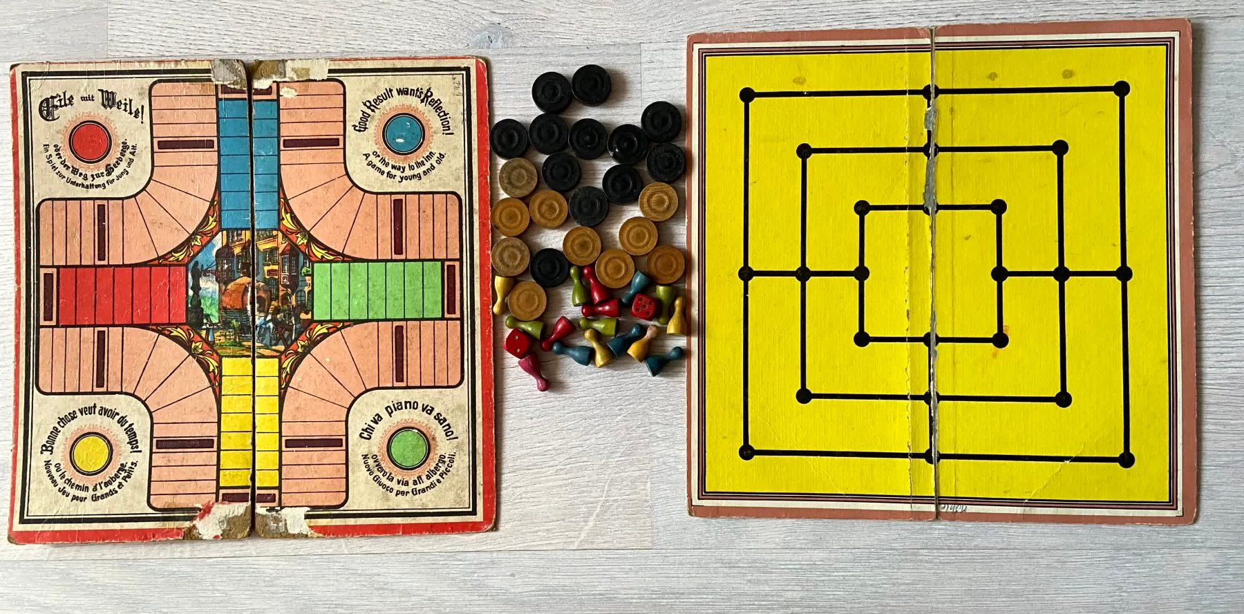 Spiele: Sehr alte Brettspiele,  Eile mit Weile, Mühle usw. – Gebraucht aus Reinach AG von e5734h