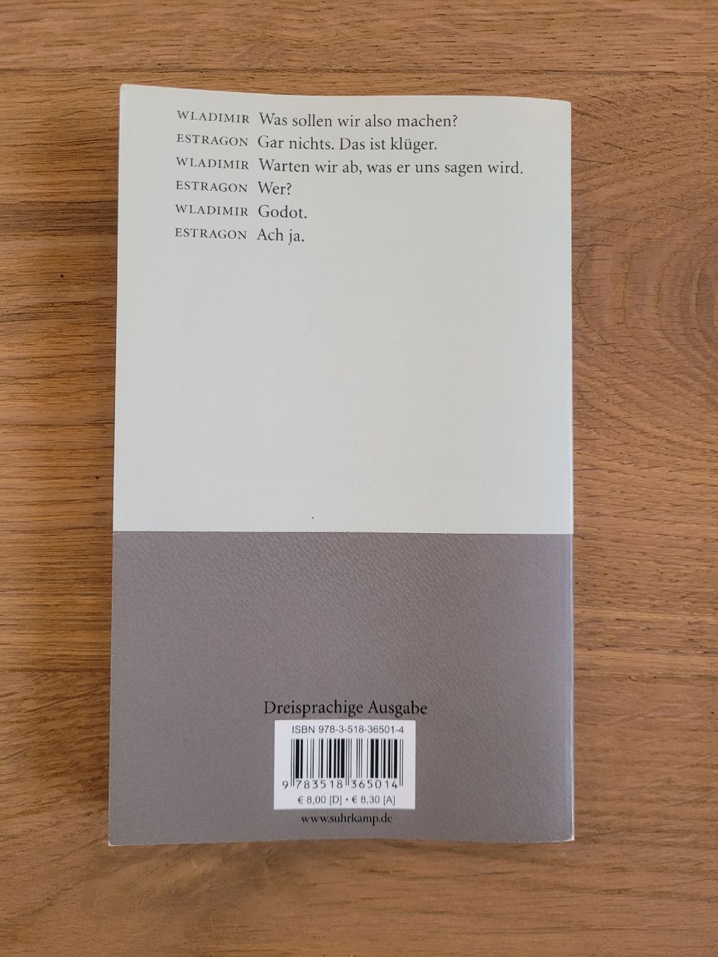 Libri: Beckett: Warten auf Godot - Dreisprachige Version – Nuovo (secondo la descrizione) da Frauenfeld venduto da Flurims 1