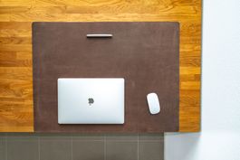 Piranjas Leder-Schreibtischunterlage | 80x60cm | Dunkelbraun