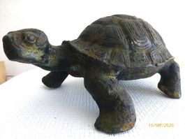 Alte naturgetreue Schildkröte aus Bronze.