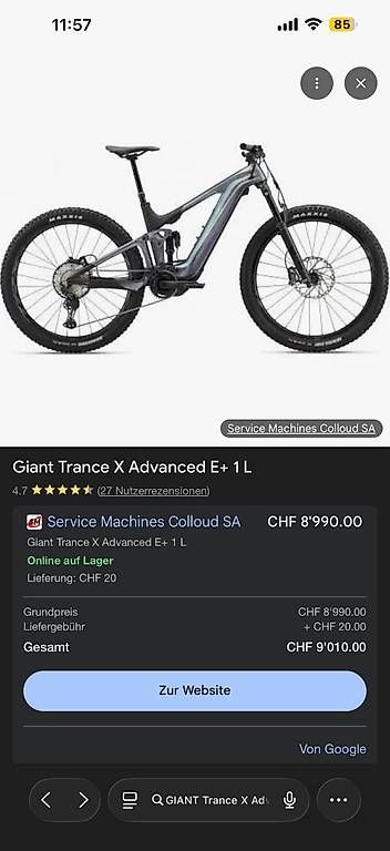Giant Biciclette: Giant Trance X Advanced E+ 1 L  High-End E-MTB Fully – Usato da Triengen venduto da saraelite 1