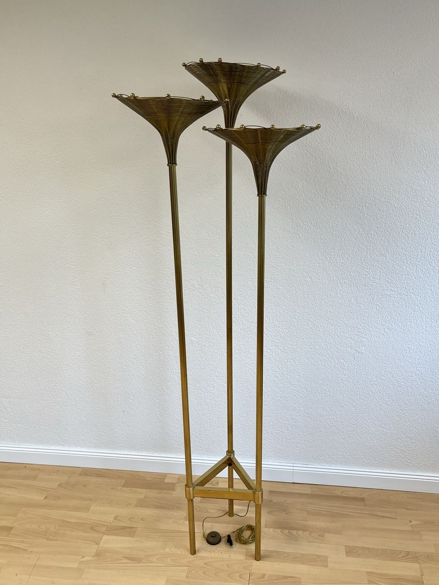 Lampen: Papyrus Stehlampe von Nucci Valsecchi 1970er, Messing – Gebraucht aus Horgen von Grizzly83 9