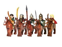 5 ELBENKRIEGER MIT PFERDEN - MINIFIGUREN - HERR DER RINGE