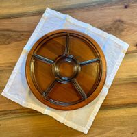 Digsmed Teak-Drehplatte mit 6 Glasschalen, Danish Design