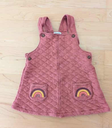 Süsses rosa Latzkleid mit Regenbogen 🌈 Gr. 80