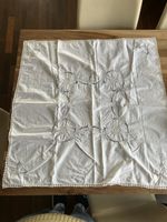 Handgestickte Tischdecke, weiss, Vintage Stil, Top!
