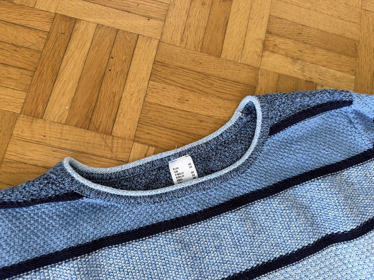 Maglioni & Felpe: Strickpullover blau/grün meliert gestreift Gr. 48 – Usato da Aarau venduto da Tam6 1
