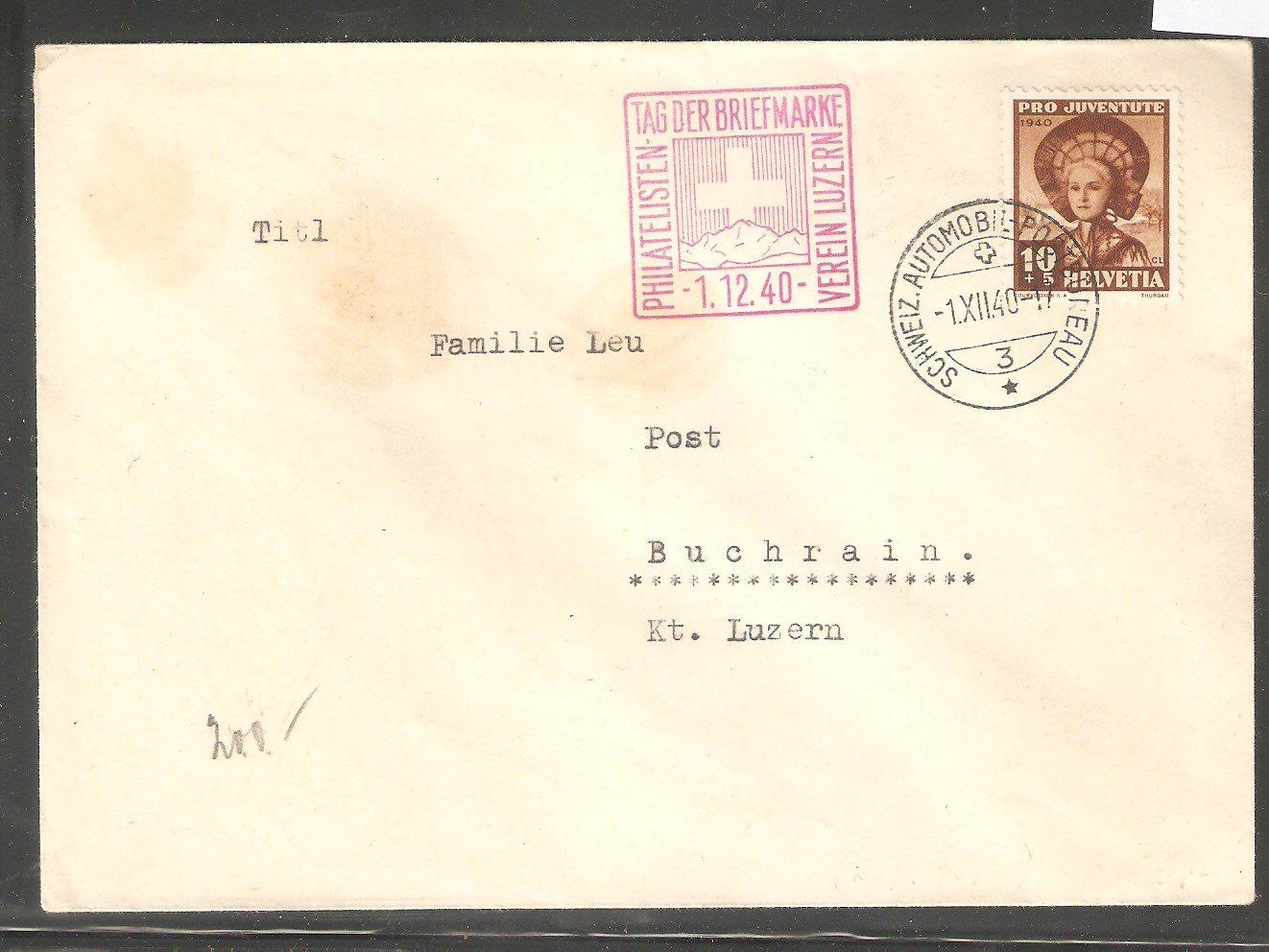 Tous les timbres: J94 FDC mit Tag der Briefmarke – D'occasion à Lausanne par Whorvath