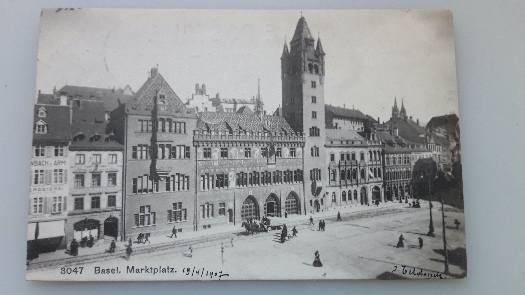 Ansichtskarten: Basel Marktplatz – Gebraucht aus Sargans von nicsam1815
