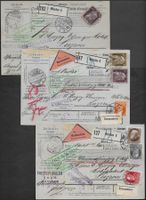1915 BAYERN-CH 3 Begleitadress. Frankat. verschieden ab 1.-