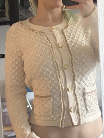 Gilet femme beige boutonné taille M bon état