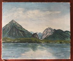 (LAGERVERKAUF) Ölgemälde „Niesen et le Simmenfluh“  D. Galla