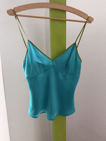 Etro Silk Camisole Top Size 42 Turquoise - Summer Style!