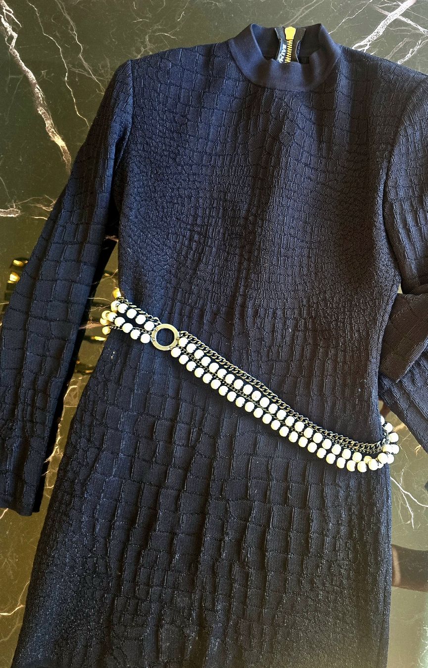 Balmain Vestiti: Kleid von Balmain mit Perlengürtel – Usato da Zollikon venduto da C.fromParis 6