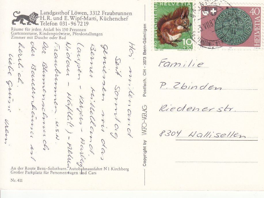 Cartoline postali: Fraubrunnen Löwen 1987 – Usato da Bürglen TG venduto da StampGraf 1