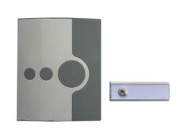 Türklingel Funk Gong mit Namensschild, Alu/Grau