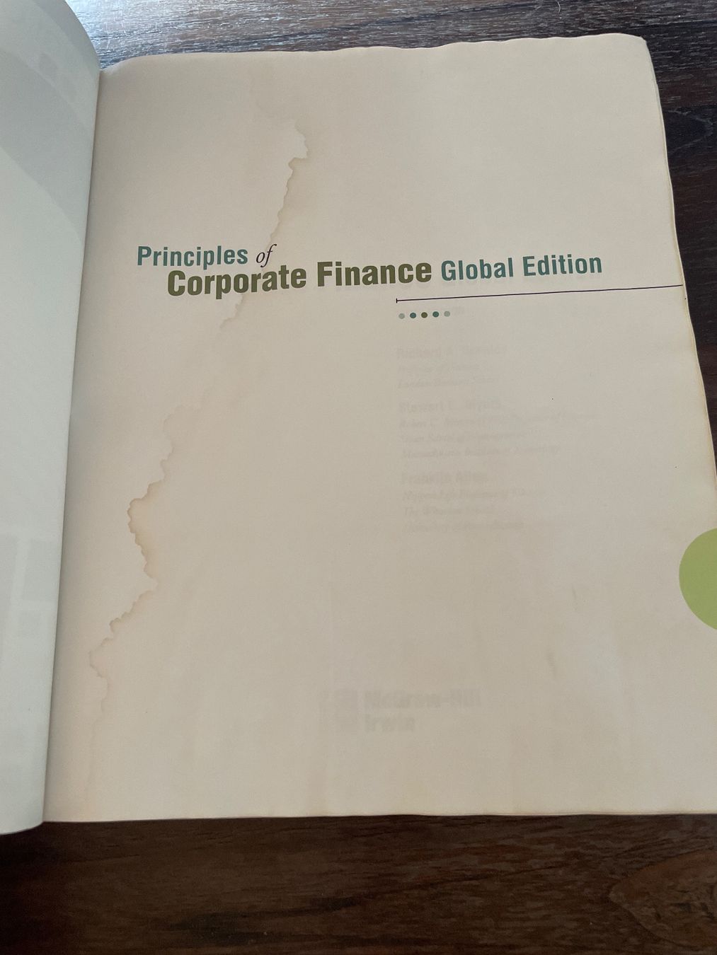 Libri: Principles of Corporate Finance – Usato da Oberbalm venduto da olg_j7yp 1