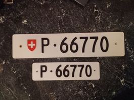 2x Nummernschild PTT Post 66770 ausrangiert