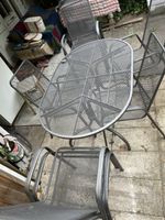 Gartentisch mit 6 Stuehlen, Metall, Top Zustand fuer Sommer!