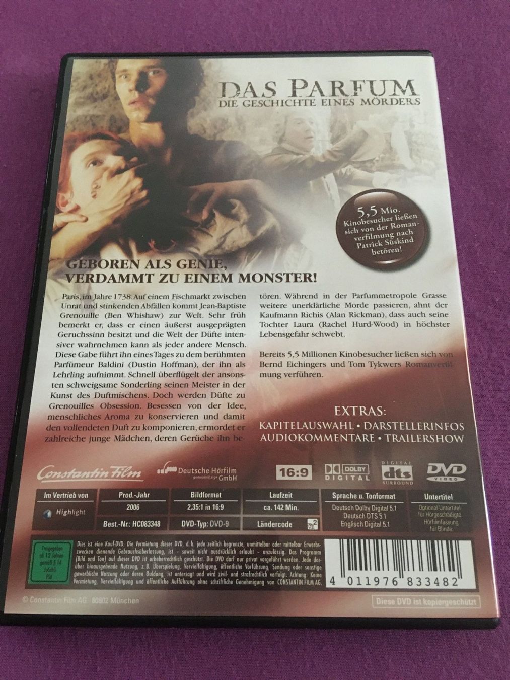 Tutti i DVDs: DAS PARFUM - deutsch/englisch   (DVD) – Usato da Stans venduto da canberra04 1