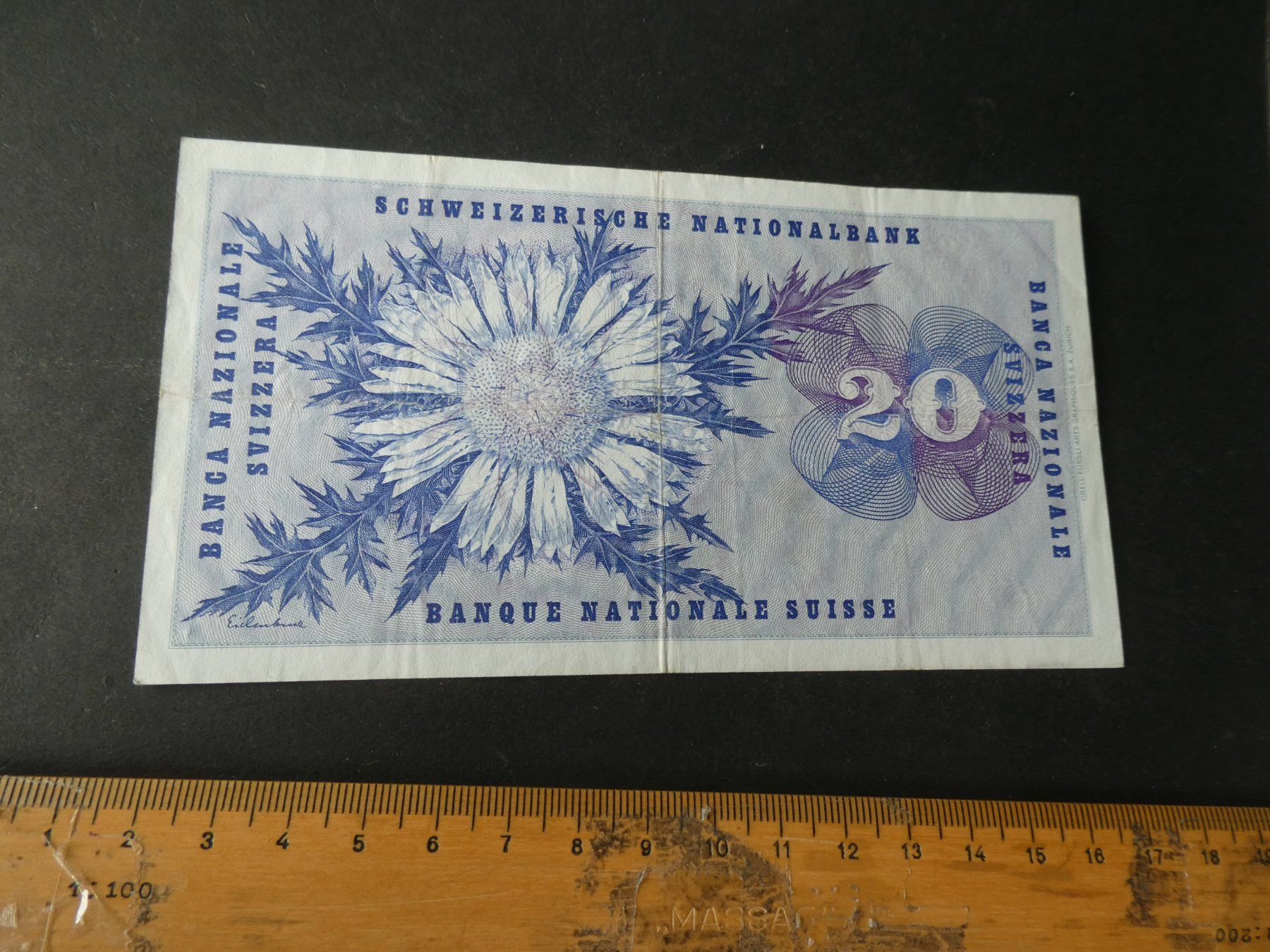 Banconote: Schweiz 1974, 20 Franken – Usato da Hinterforst venduto da Rohusri 1