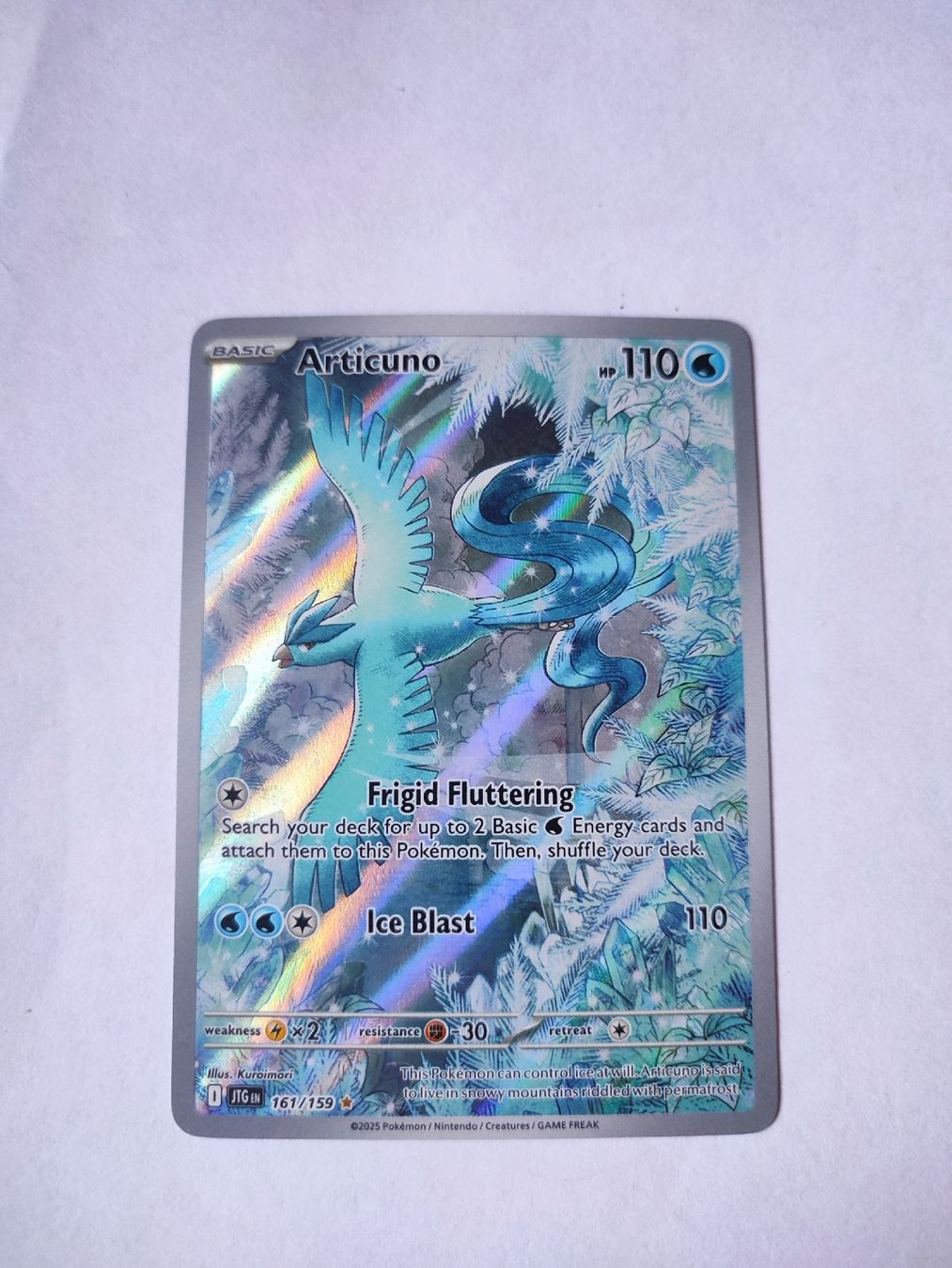 Pokemon TCG Articuno Illustration Rare 161/159 - Journey Together Set -  Near Mint Holo Water Card