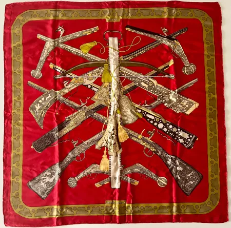 Superbe foulard HERMES-Paris "Diane" 1979, avec box original