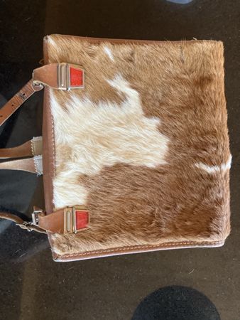 Ledertasche mit Kuhfell für Kinder oder Hipster