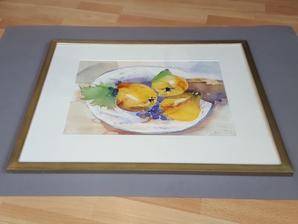 Bild mit Quitten, Eli Läuchli - Aquarell | Kaufen auf Ricardo