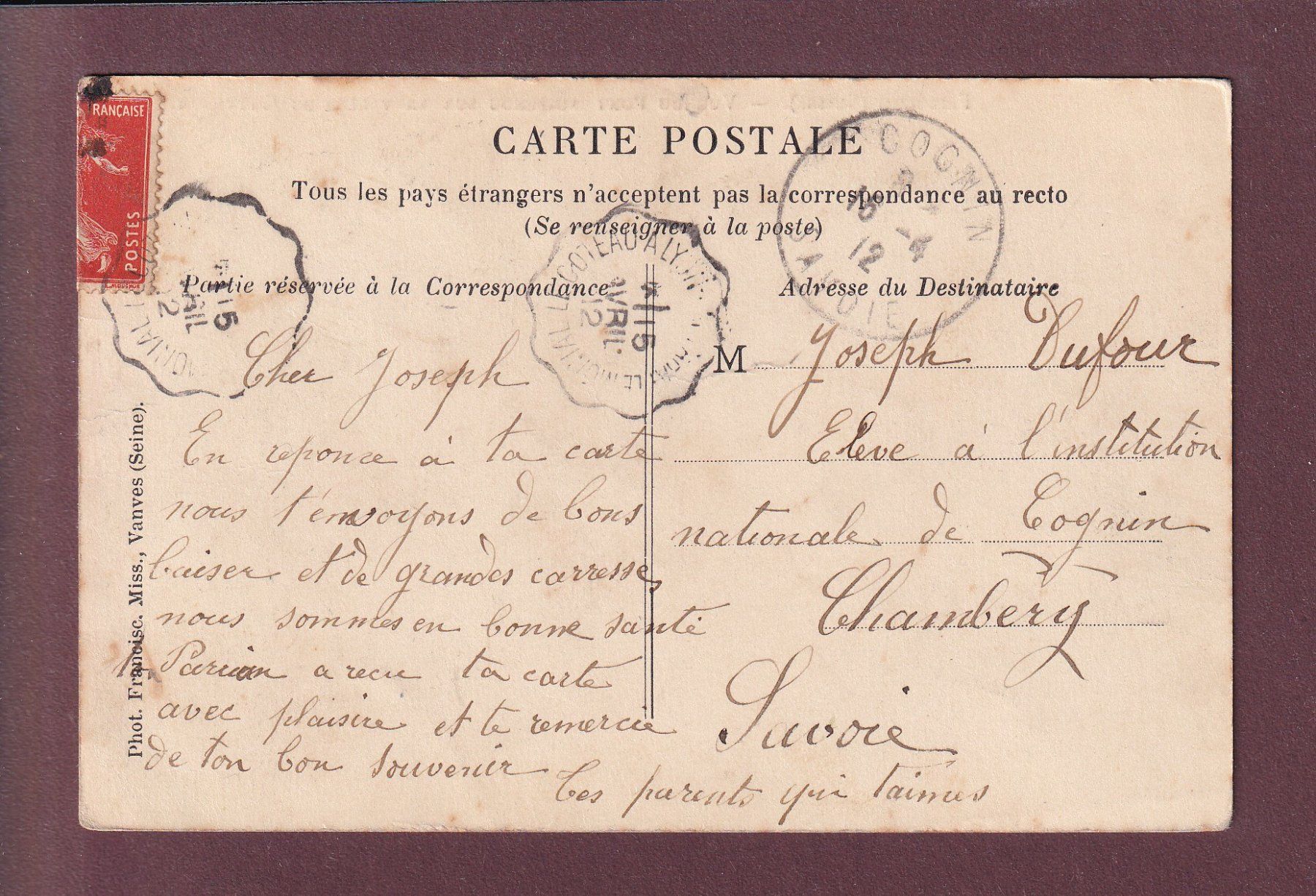 Cartoline postali: FRIBOURG - Vallée du Gotteron - 1912 – Usato da Pully venduto da nicecards 1