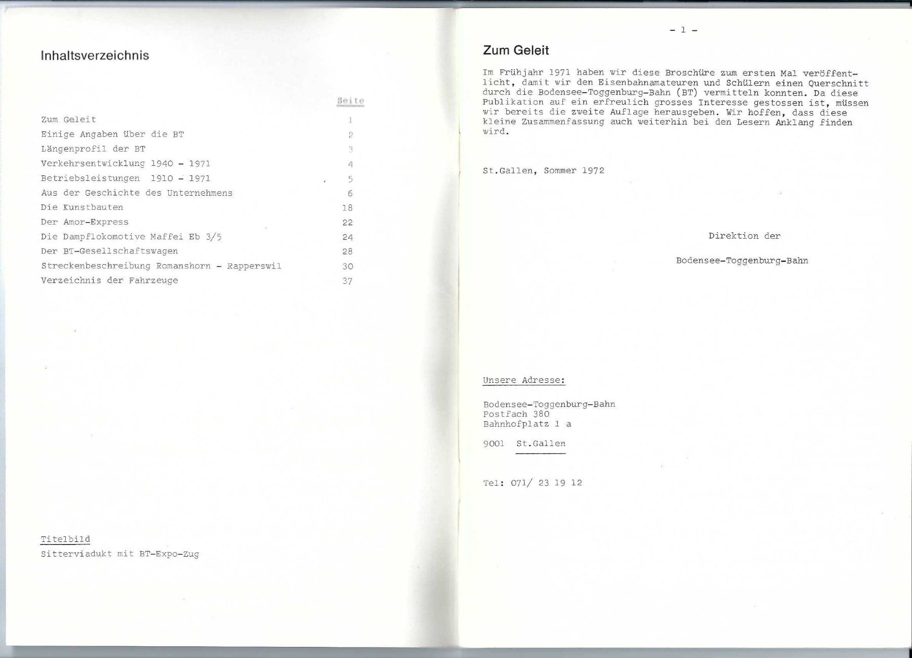 Libri: Bodensee-Toggenburg Bahn. 1972. – Usato da Horw venduto da SwissSteamMemories 1