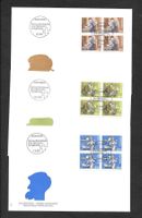 3 FDC 852 - 854 Serie Viererblöcke ET Bern 1993 - 1994