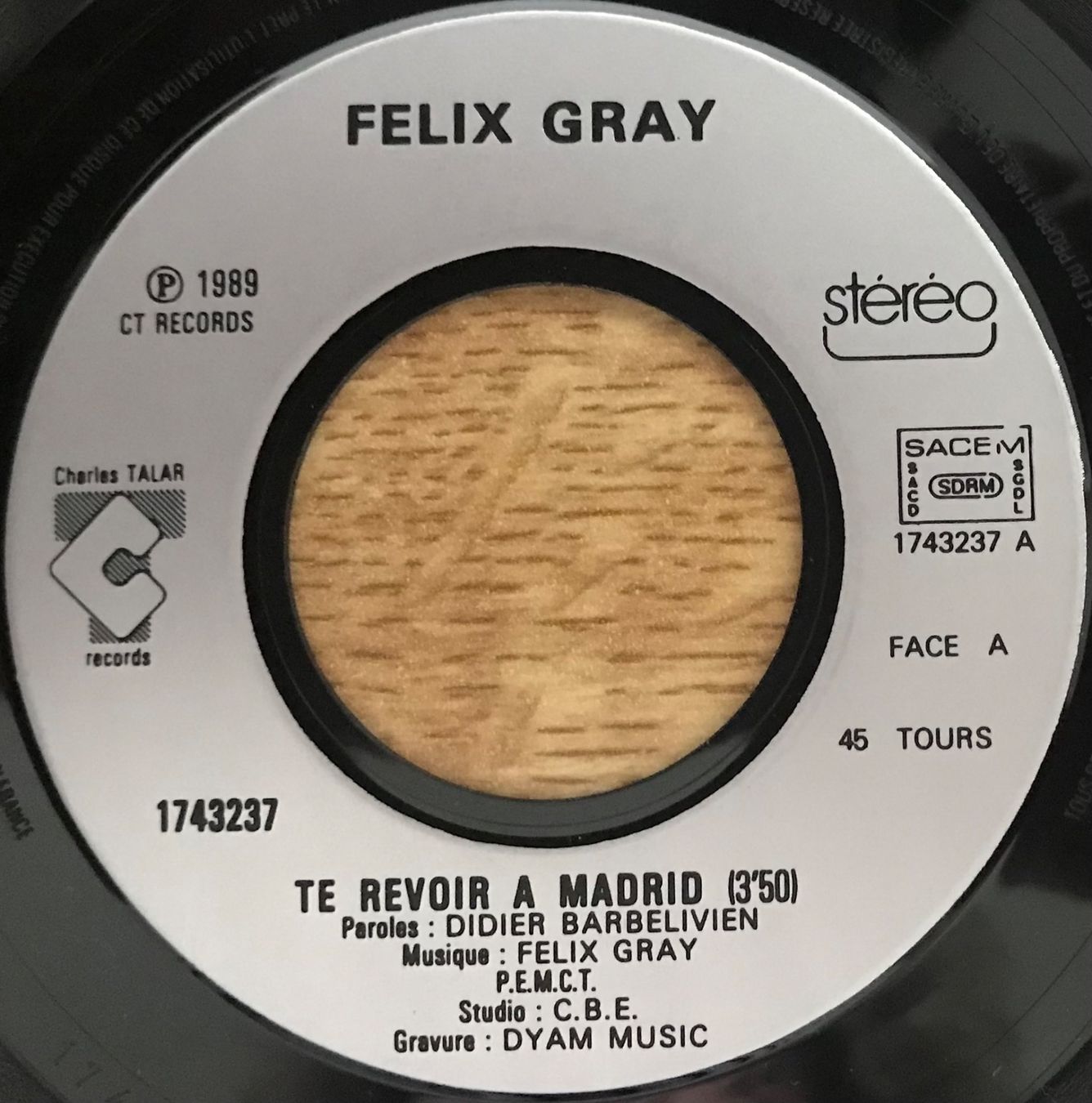 Schallplatten: FELIX GRAY - TE REVOIR À MADRID – Gebraucht aus Bussigny von vinyl-pas-cher 2