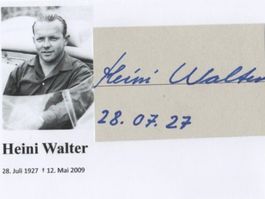 Autogramm von Ex- F1-Rennfahrer Heini Walter CH, †