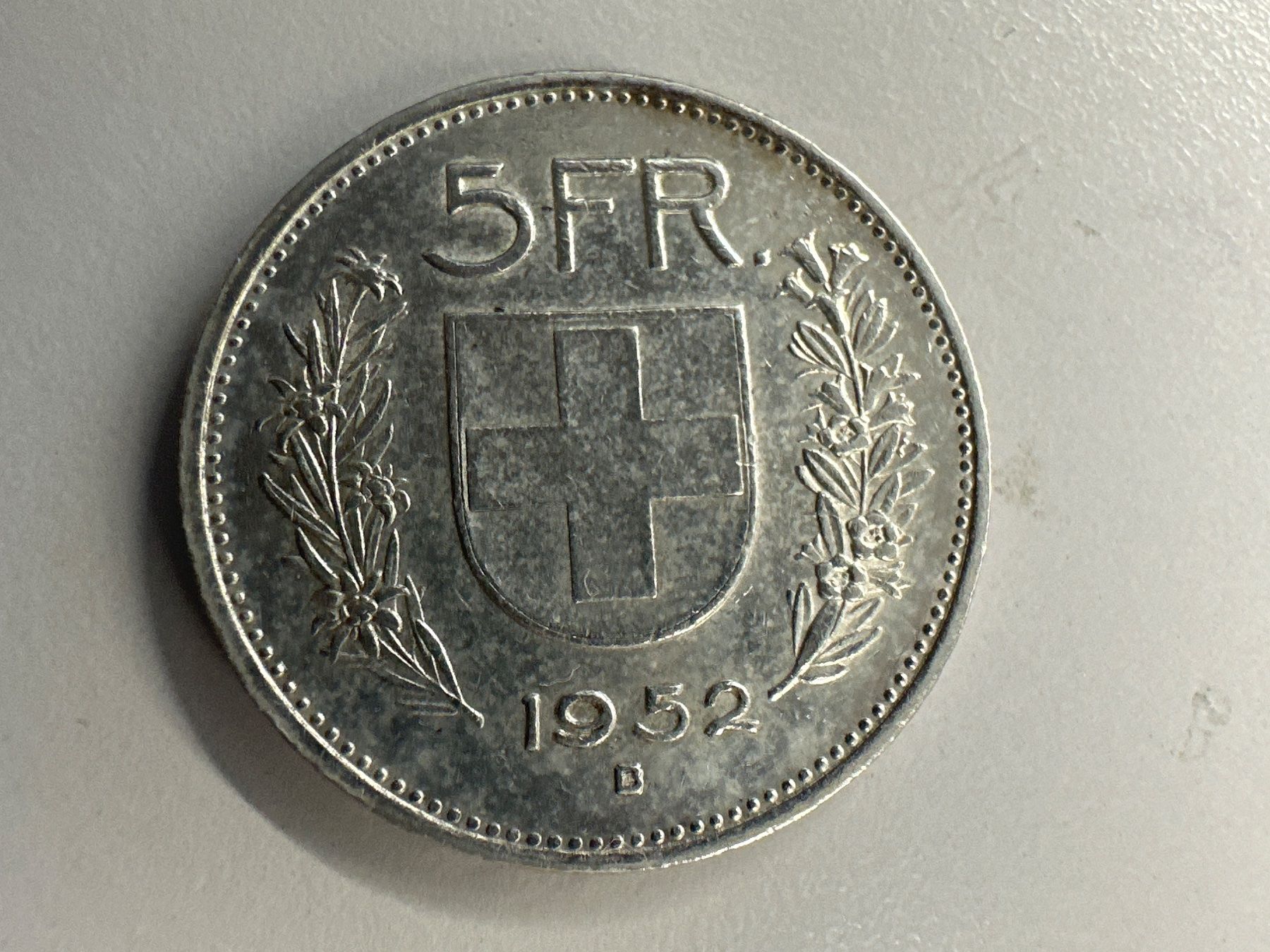 Tutti le monete: 5 Fr. Silber Schweiz 1952 – Usato da Herisau venduto da herau