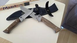 Vater-Sohn-Messer-Set aus handgefertigtem 4116er Stahl.
