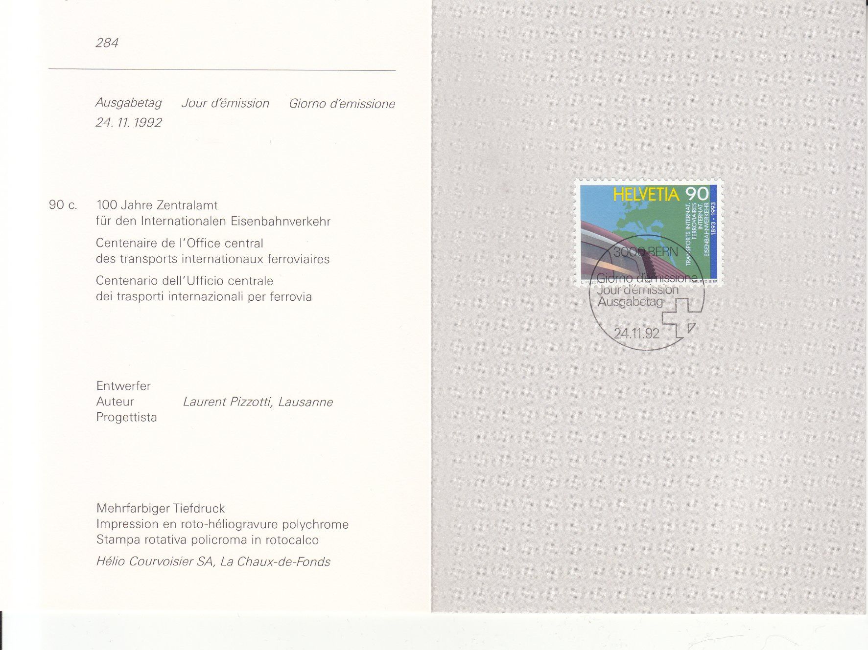 Tutti i francobolli: Faltblätter PTT SBK 284 mit ET – Usato da Bürglen TG venduto da StampGraf