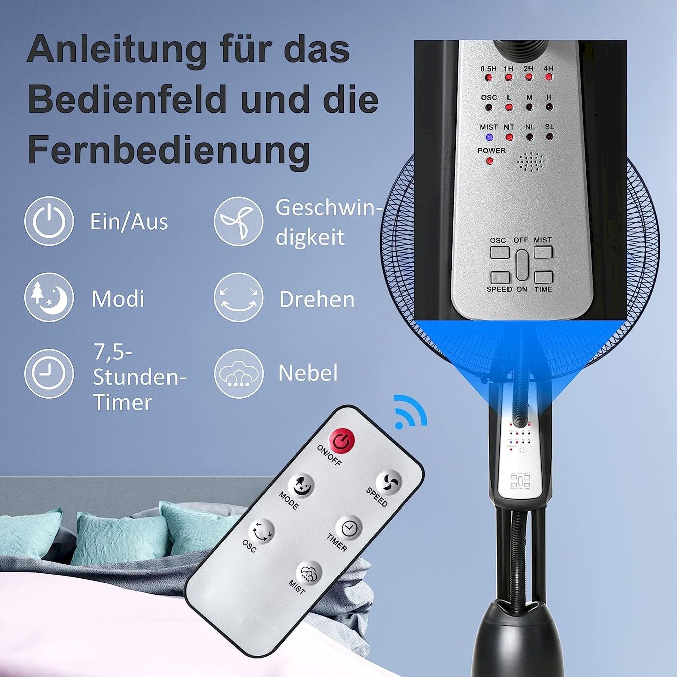 Purificatori d'aria: HOMCOM Standventilator 2,8L schwarz – Nuovo e nell'imballaggio originale da Bottighofen venduto da zaap 3
